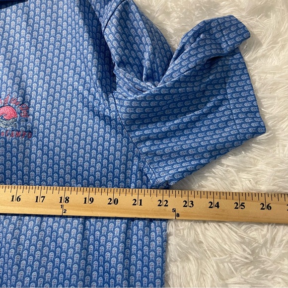 Peter Millar Summer Comfort David Bowie Polo Mens Medium Blue Performance Rare - Picture 6 of 9